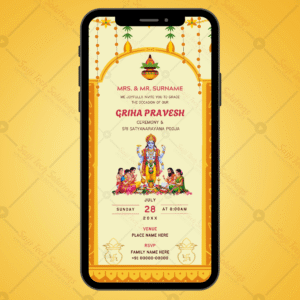 Griha Pravesh with Satyanarayan Katha Invite
