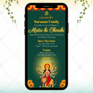 Mata Rani Chowki Invitation | Traditional Pooja Card