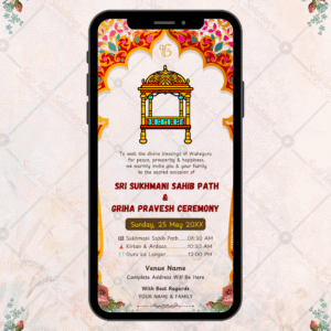 Sukhmani Sahib Path & Griha Pravesh Invitation Card