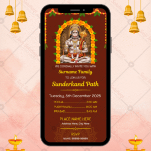 Sunderkand Path Invite | Divine Hanuman Theme