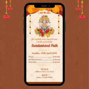 Sunderkand Path Invite | Hanuman Ji Bhakti Card