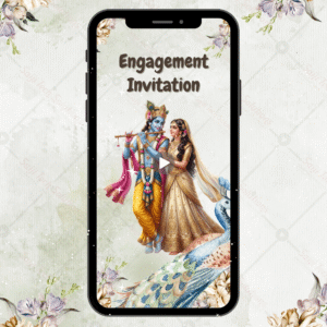 Radha Krishna Theme Engagement Digital Invite