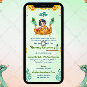 Naming Ceremony Card | Krishna Blessings Baby Boy
