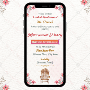 Vintage Floral Retirement Party Invitation Card