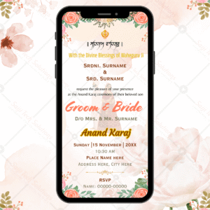 Elegant Sikh Wedding Invitation | Anand Karaj