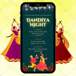 Dandiya Night Invitation Card | Traditional Theme