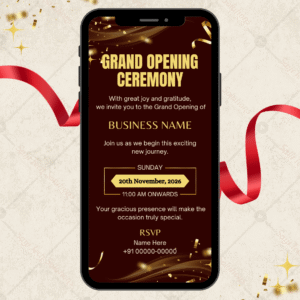 Grand Opening Ceremony Invitation | Luxury Gold